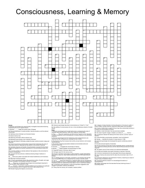Solve your "recall" crossword puzzle fast &. . Conscious and intentional recall crossword